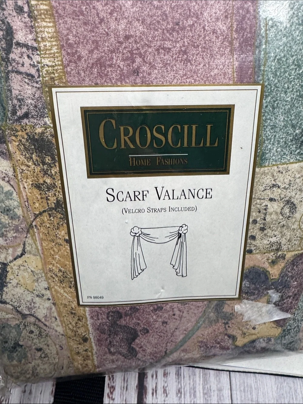 CROSCILL SCARF VALANCE WINDOW TREATMENT STRAPS INCLUDED 43